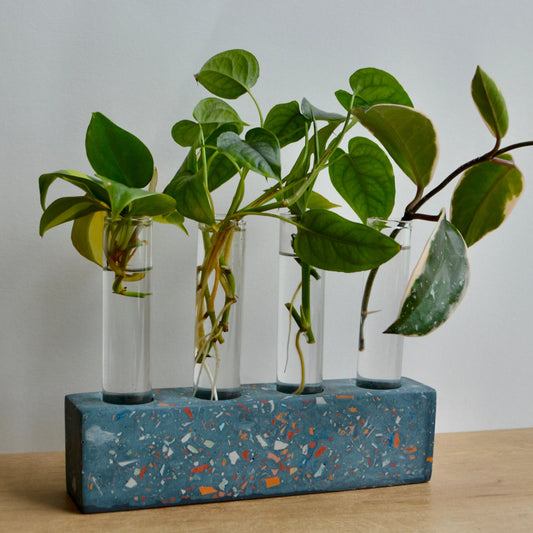 4 Test Tube Terrazzo Plant Propagation Holder