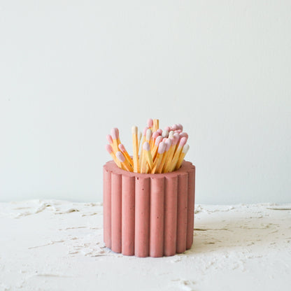 Round Fluted Match Pot