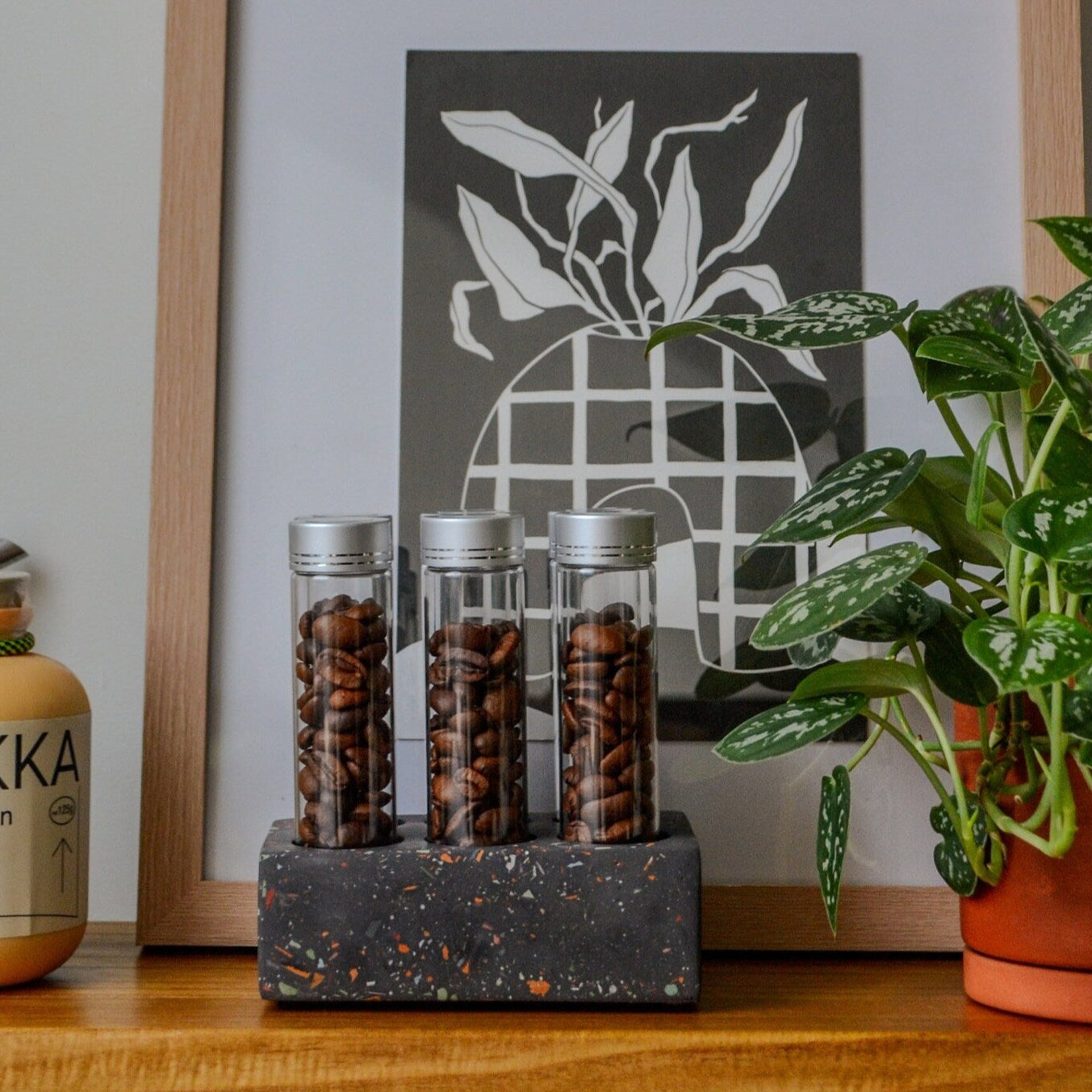 Coffee bean storage test tube set of 6
