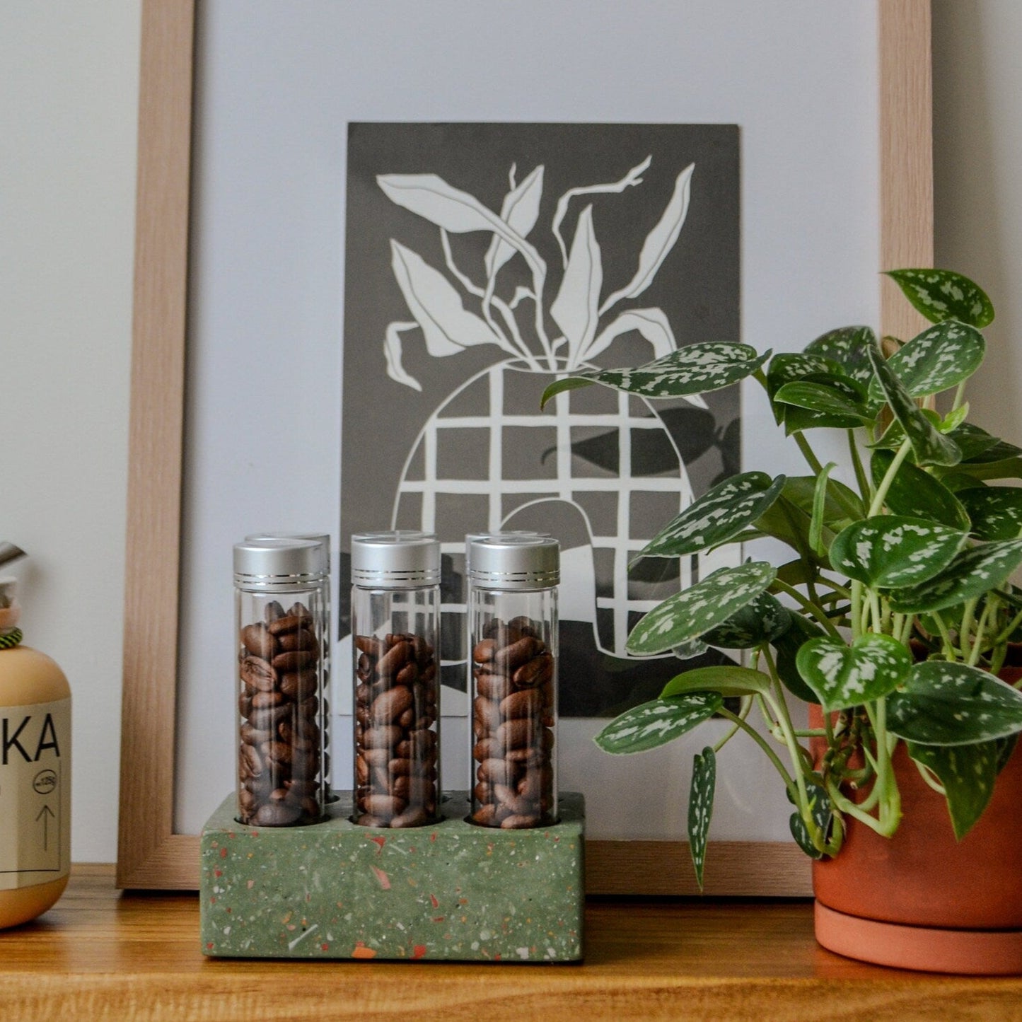 Coffee bean storage test tube set of 6